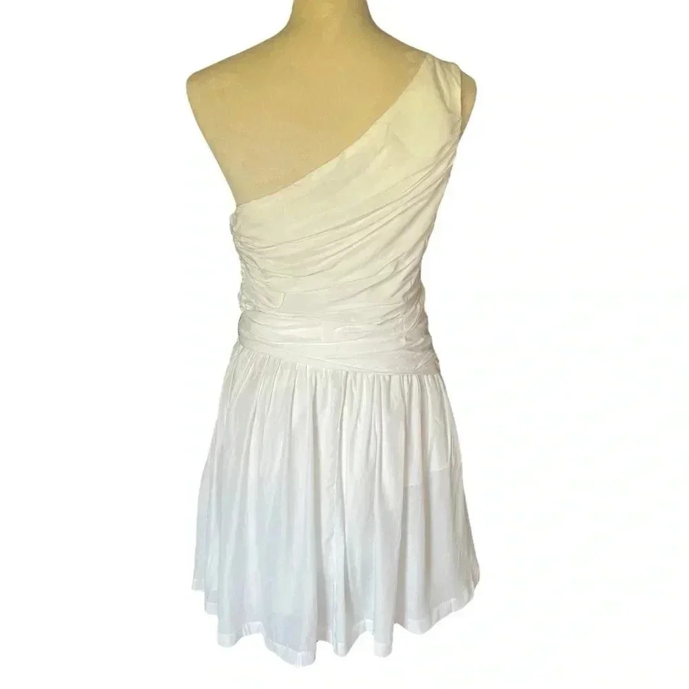Do+Be Petal And Pup Gilbert One Shoulder White Mini Coquette Dress Women Size L - Picture 4 of 7